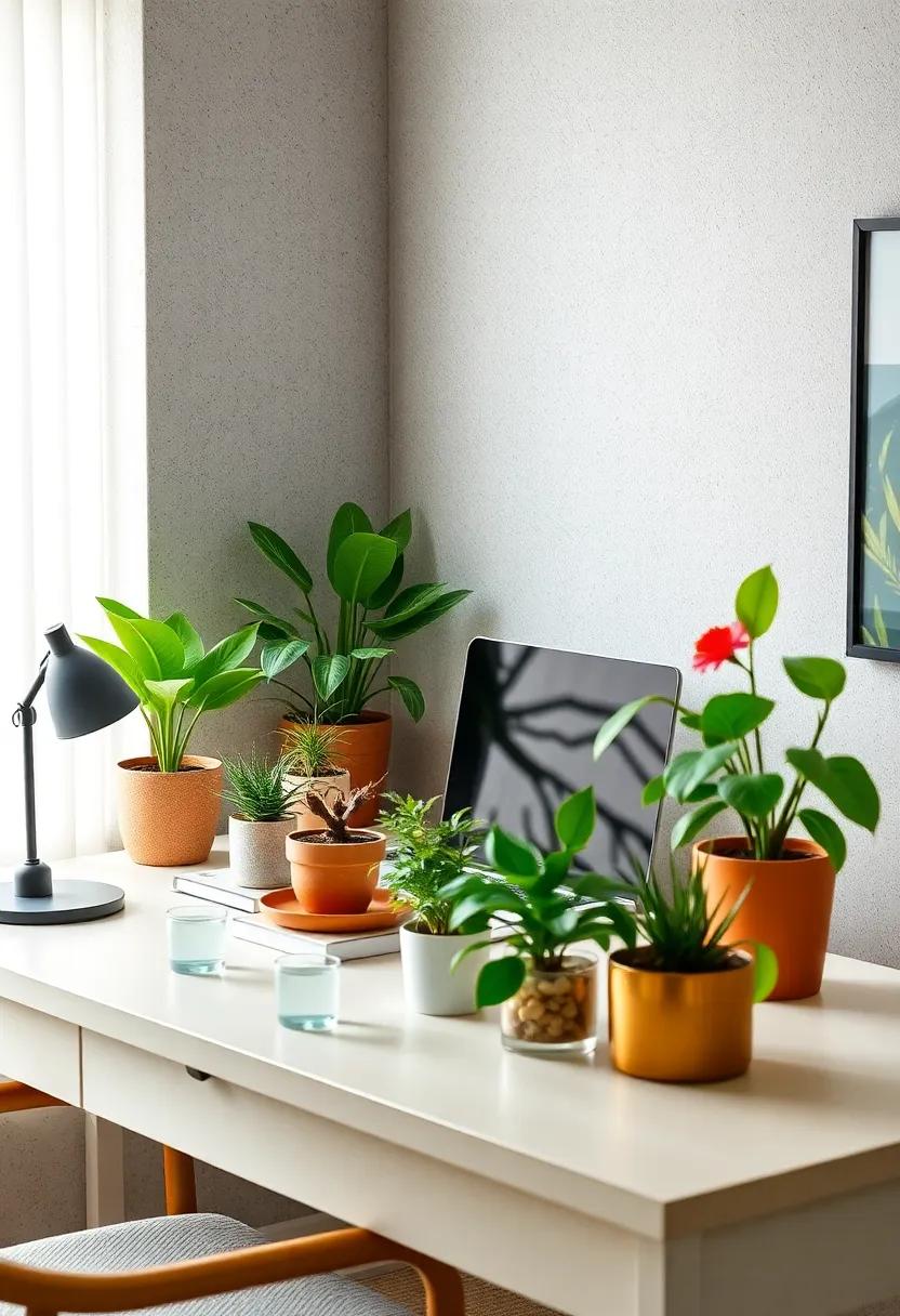 Desk-Sized Plant ⁣Havens:‍ Add small pots or decorative jars to your work desk to create a calm, green workspace