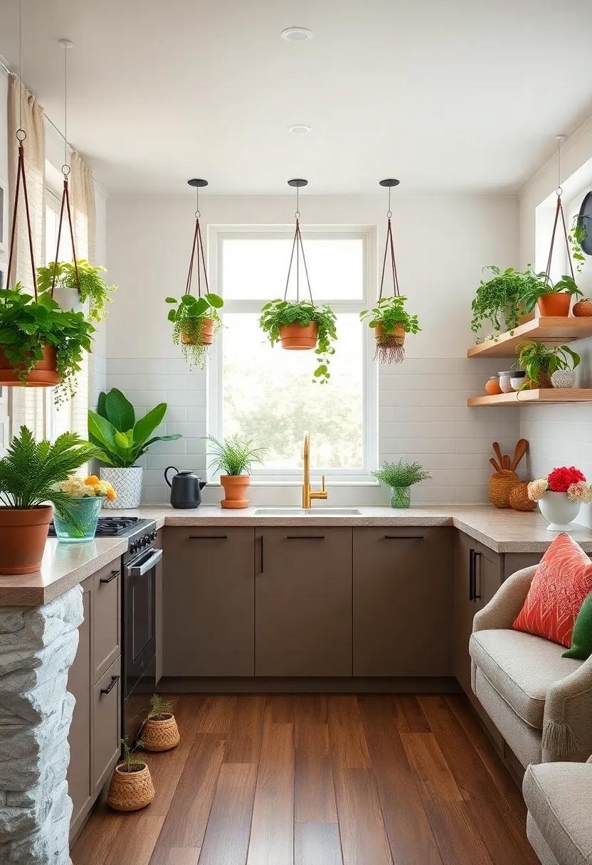 Hanging Herb Gardens in the Kitchen: Keep fresh herbs within reach by suspending them above countertops