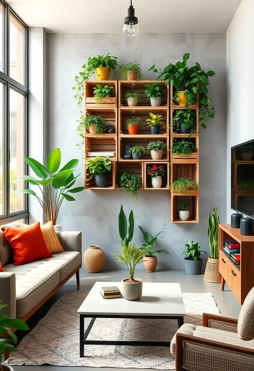 Stackable‍ Wine Crate Planters:⁣ Reuse stacked wine crates as a customizable vertical ⁤garden⁣ for a rustic charm