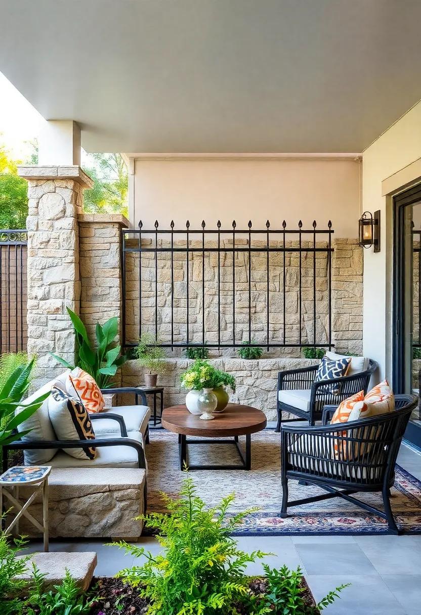 Art ⁢deco⁢ Flair: Geometric iron patterns resting on polished granite bases, infusing sharp elegance ⁣into your garden