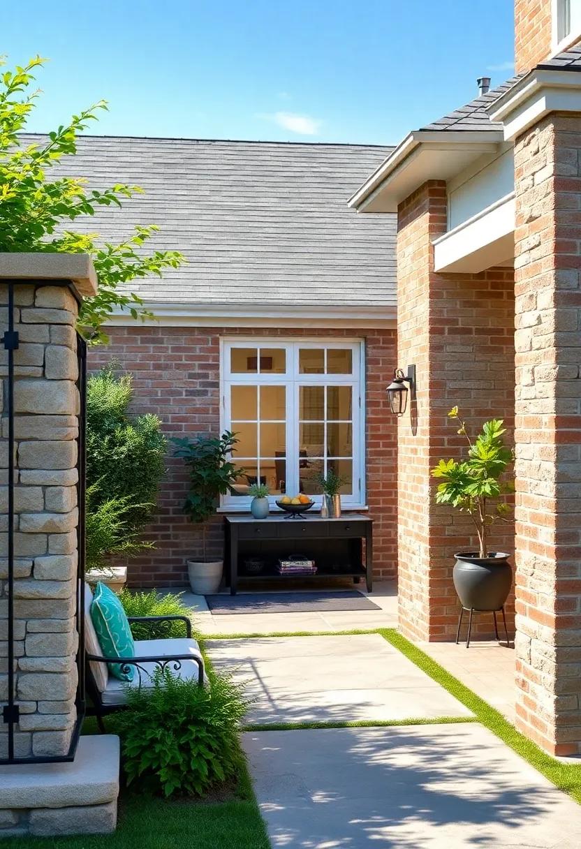 Classic Colonial: Red⁤ brick stone columns framed ⁣by iron‍ picket fencing for​ a historic yet welcoming ​garden facade