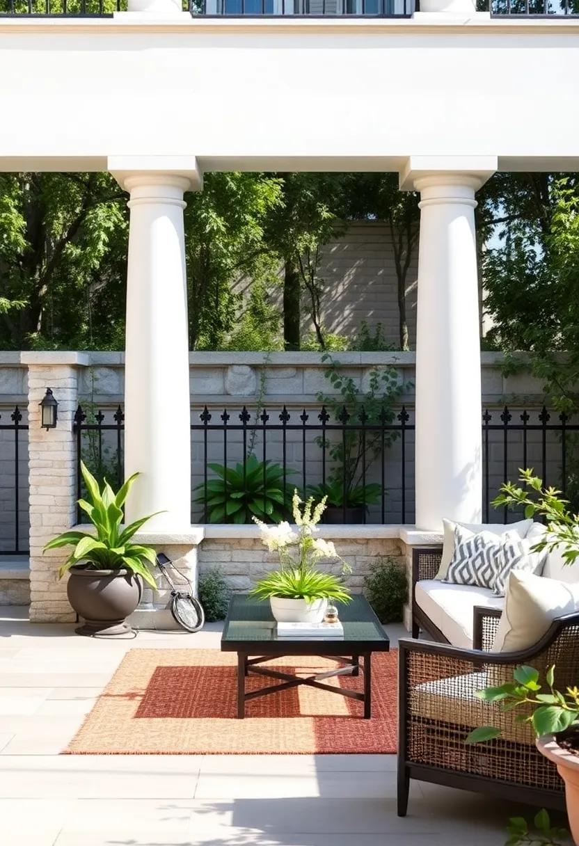 French country Beauty: ⁢Soft cream stone pillars paired ⁣with fleur-de-lis iron motifs⁢ adding a‍ touch of romance