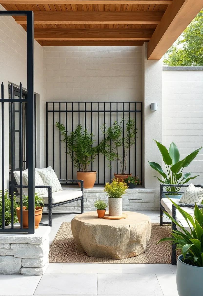 Coastal Vibes:⁤ Whitewashed stone bases supporting navy iron railings, evoking⁣ a serene seaside atmosphere