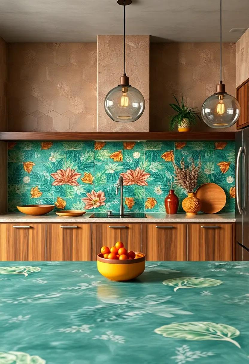Choose terracotta tiles combined with⁤ vibrant turquoise grout to create a ‍tactile and colorful tropical-inspired backsplash