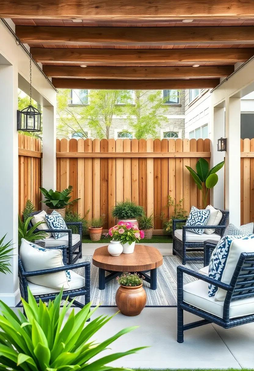 Navy Blue and Whitewashed Oak: Nautical⁢ inspiration meets farmhouse charm for a serene‍ backyard retreat