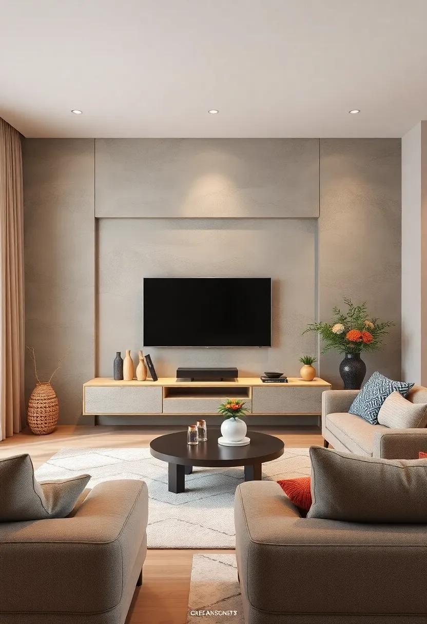 Floating Wall-Mounted​ TV Unit ​with Hidden Storage