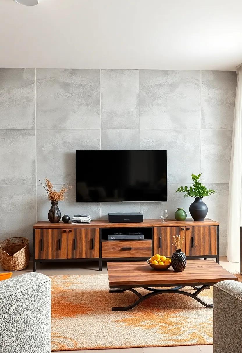 Rustic ​Wooden TV ‍Console with Metal Accents