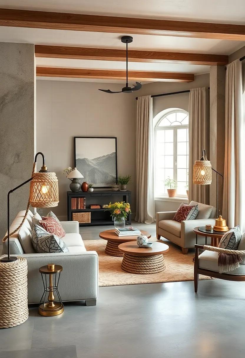 weave rope around lamp ‍bases to give lighting fixtures ⁢a textured, ​coastal finish