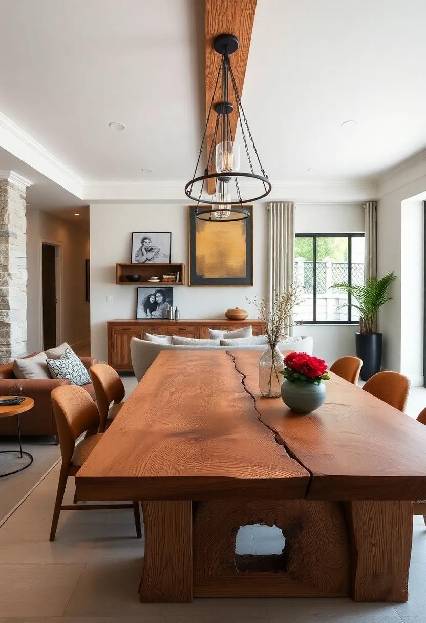 Reclaimed Barnwood ⁣table with Heavy ⁤beams and Natural Knots