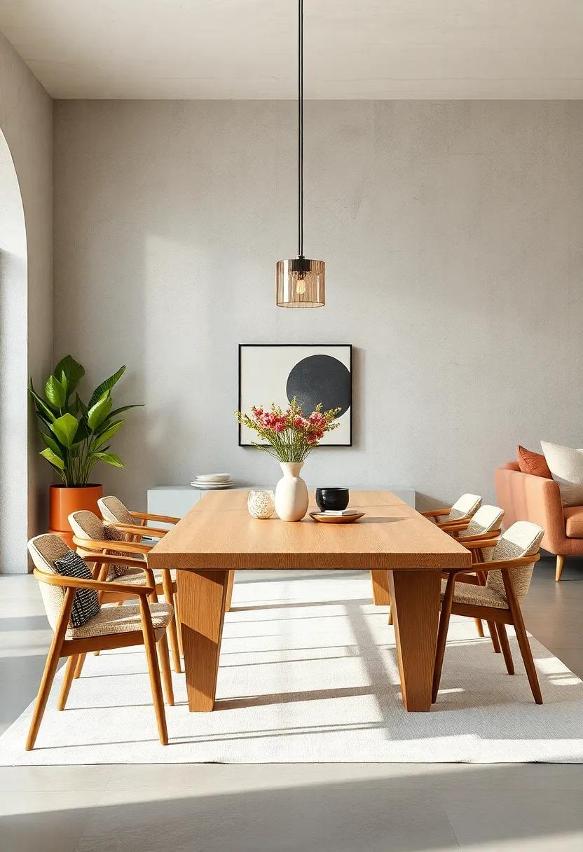 Scandinavian Minimalist Dining Table ‍with Light Oak Finish