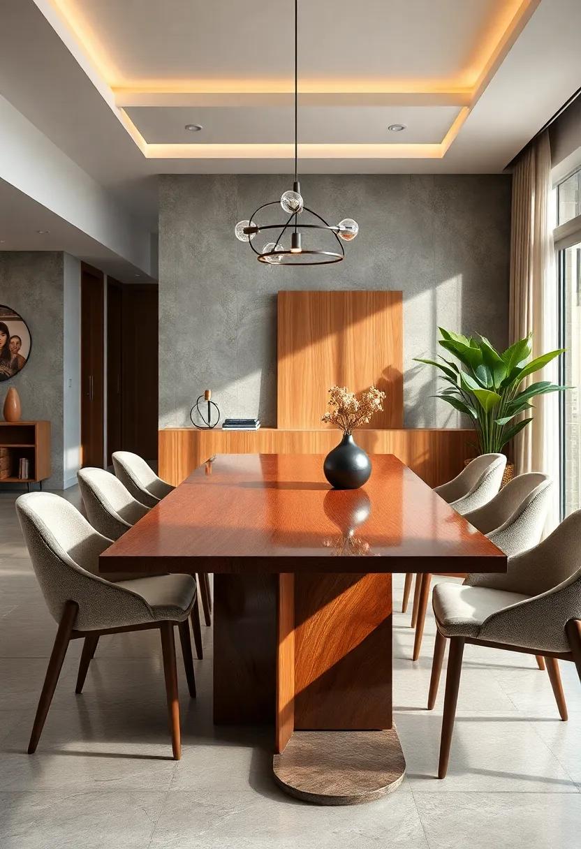 Sleek High gloss Wooden Table with Glossy Finish