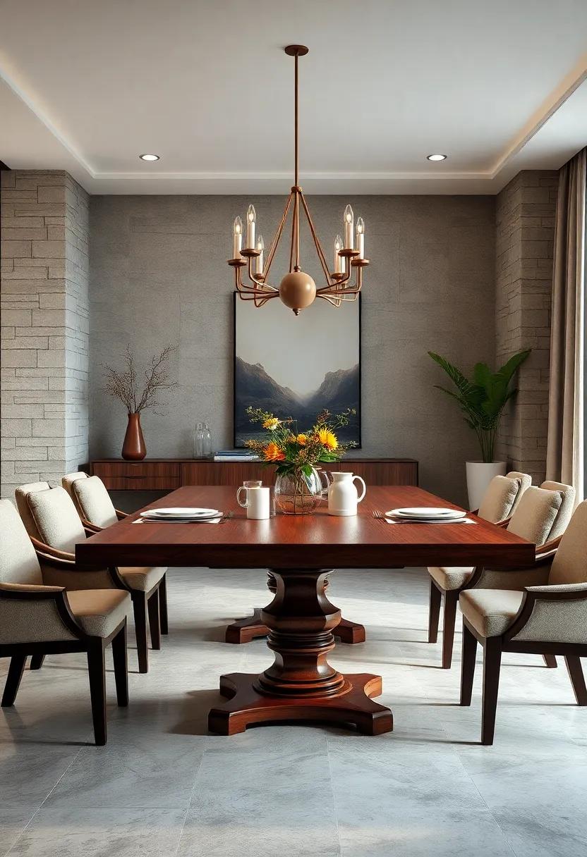 Traditional Mahogany Table with Elegant ‍Pedestal Base