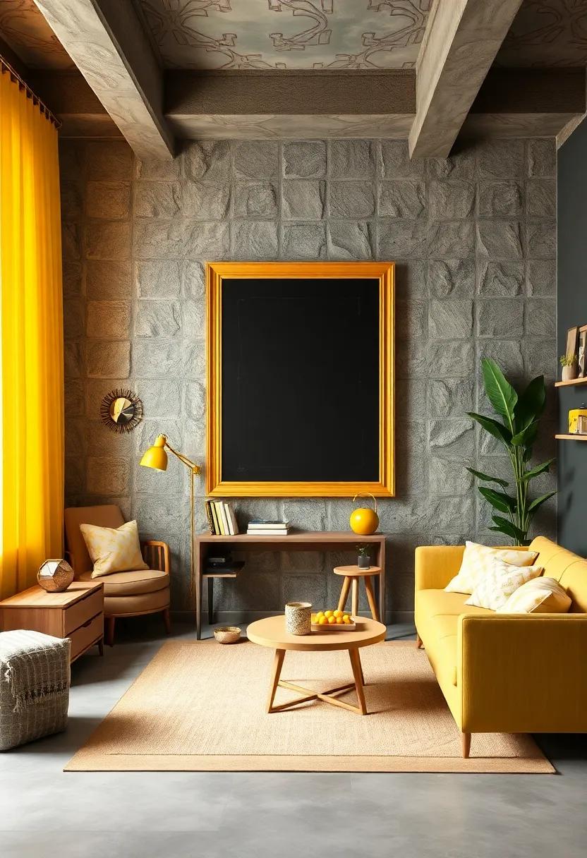 Chalkboard ‌Wall with Yellow Accents: Paint a chalkboard wall framed​ in ⁤yellow to⁢ encourage creativity and⁢ constant new artwork