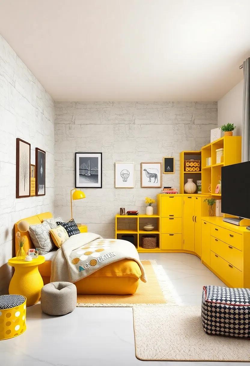 Yellow Toy ​Storage: Brighten ⁤functional ​storage units in sunny⁣ yellow,‍ making organization‌ a cheerful part of ⁤the room’s ⁣design