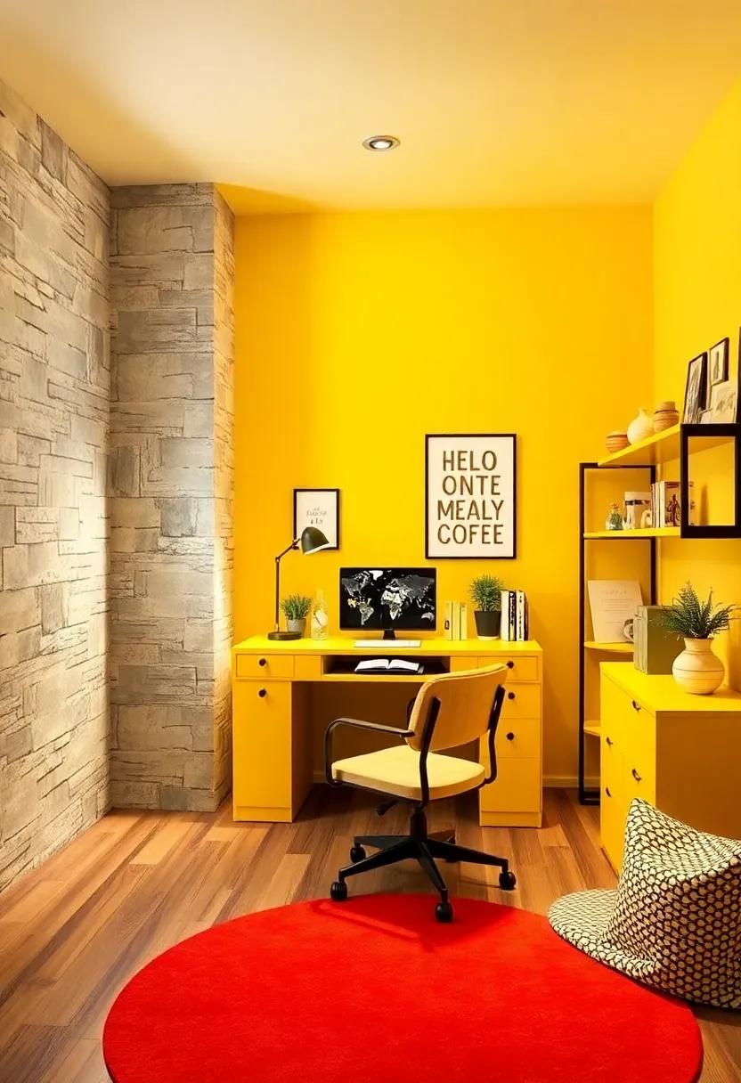 Yellow Desk ‍Nook: Create a‍ dedicated study area featuring a yellow‍ desk to stimulate‍ focus and enthusiasm for learning