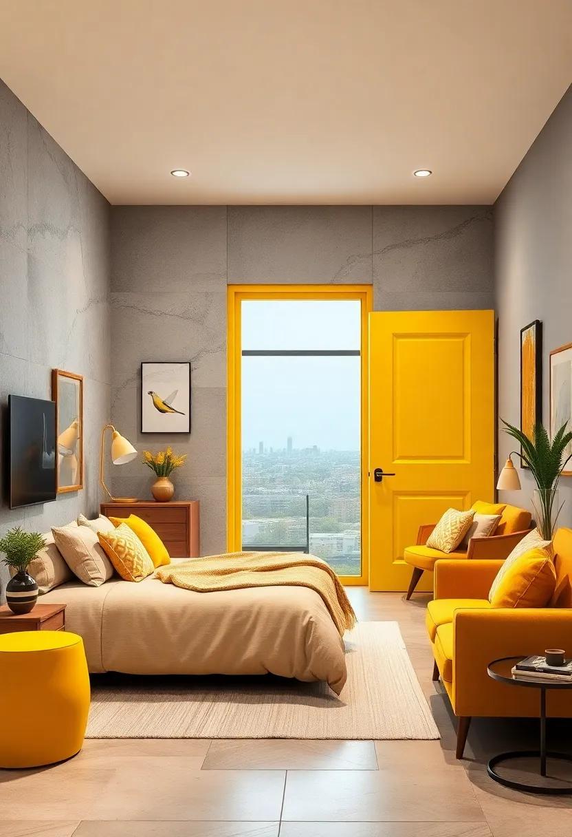 Yellow Door Surprise:⁤ Paint the bedroom ​door in a ‍striking yellow shade to‍ create an inviting entrance filled with‌ personality