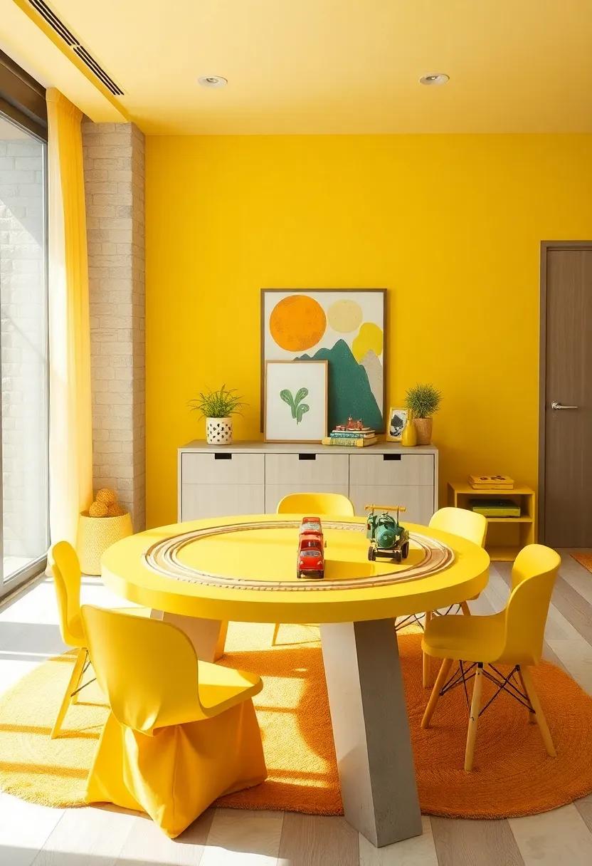 Yellow Train Table: Include a ⁣train table with yellow tracks and trains to combine playtime with‍ bright⁤ color stimulation