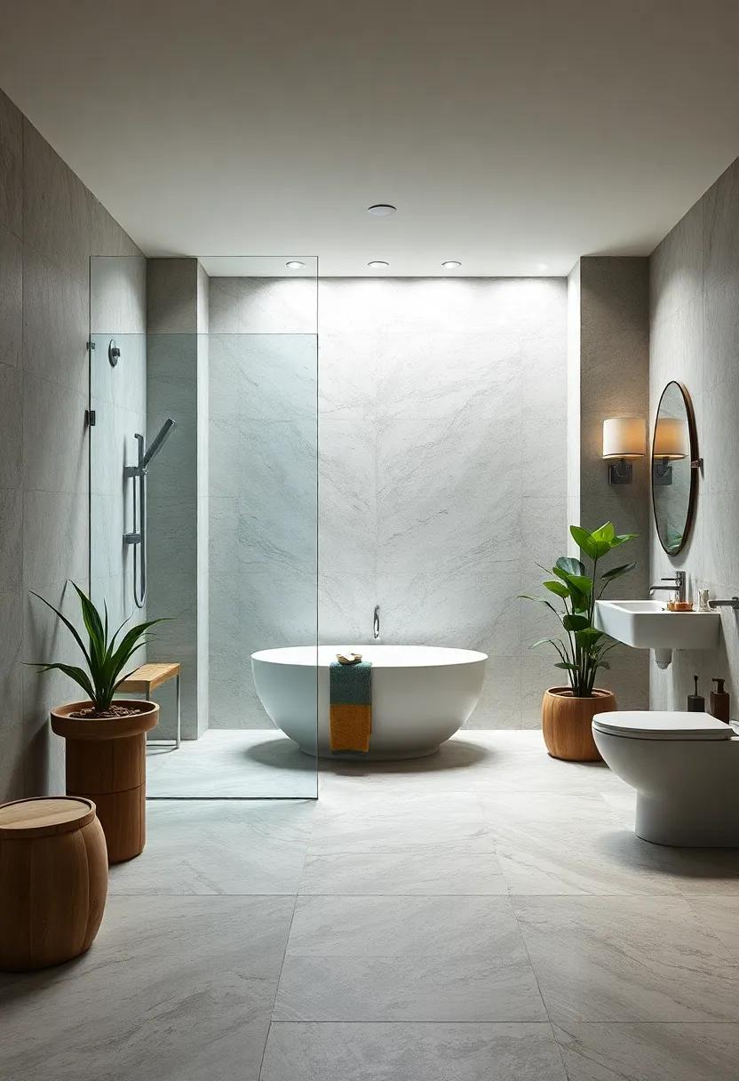 Choose Seamless Flooring to Connect the Shower and Bathroom