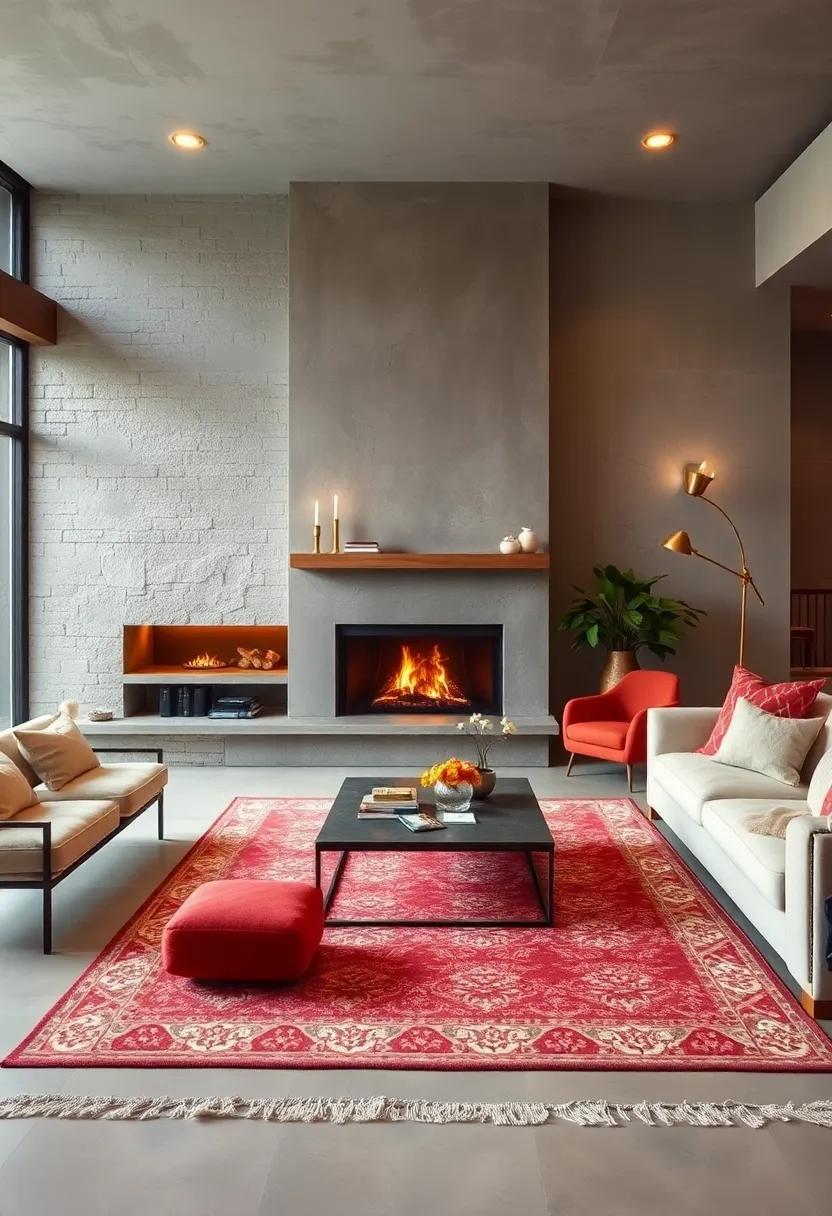 21 Cozy Living Room Ideas Featuring Fireplaces and Area Rugs for Warmth & Style