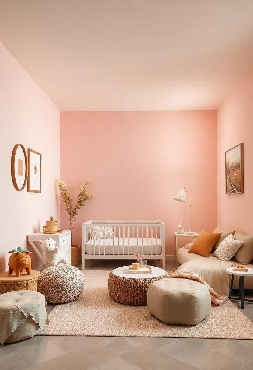 Soft Blush Walls Paired‍ with Warm Beige⁣ Accents for ​a Cozy Ambiance