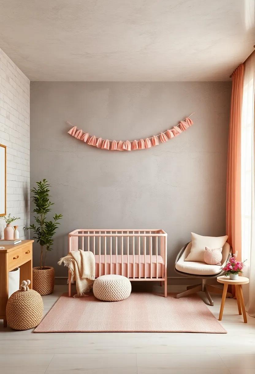 Pink and Beige Pastel Garland Draped ‍Along a⁢ Neutral Wall