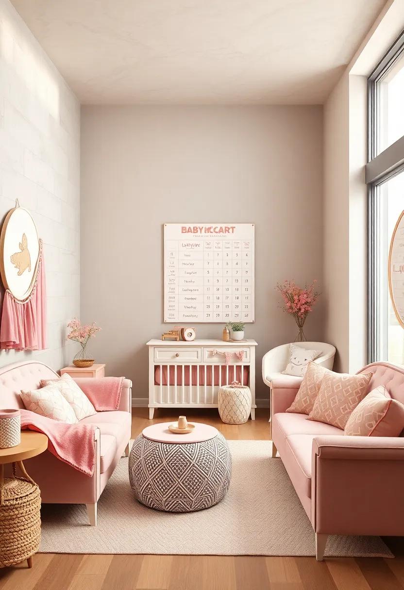 Custom Beige Storage Bins with Pink Labels to Keep the​ Nursery Organized