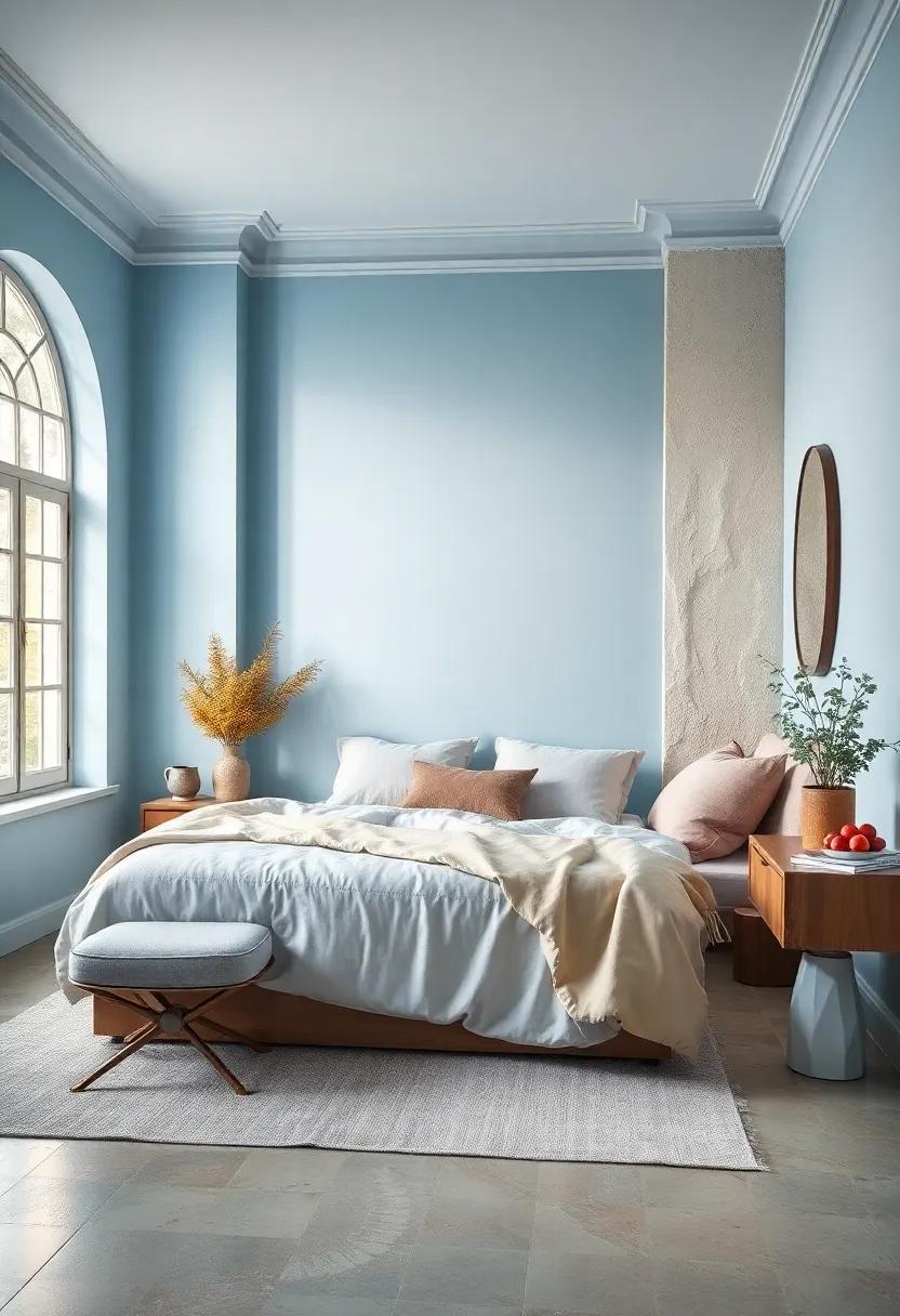 Powder ​Blue⁣ Calm: Utilize powder blue ‍walls‌ to infuse⁤ your space with ⁤peaceful, sky-like vibes