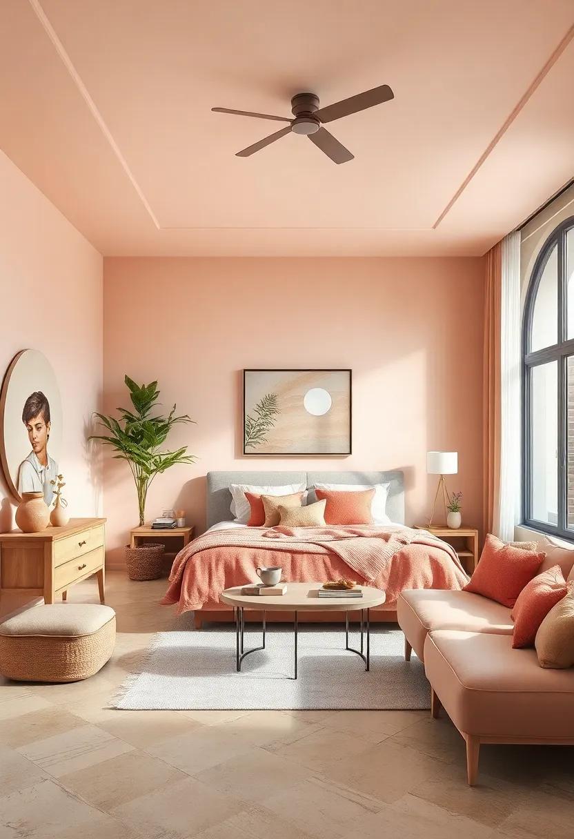 Pale Peach Glow: Warm up ‍your bedroom with a pale peach shade that ⁤feels both⁤ soothing and uplifting