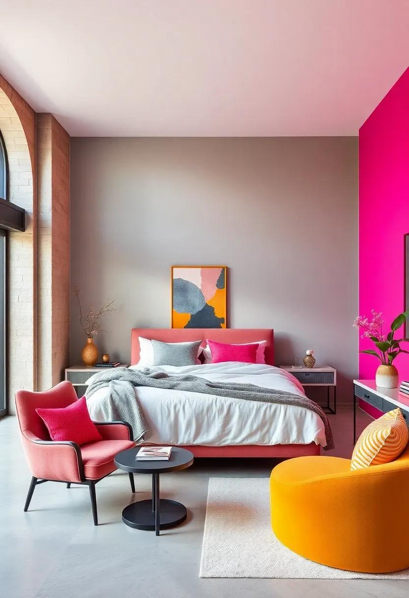 Neon⁣ Pink Accent: Inject a dose of‍ fun with ⁢a neon pink that energizes ‌smaller ‌spaces or accent walls