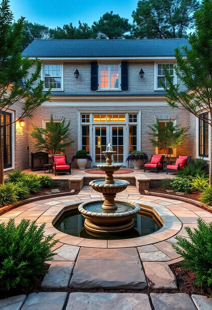 Consider a ‍symmetrical water feature like ⁣twin​ fountains to add softness and balance to​ the landscape