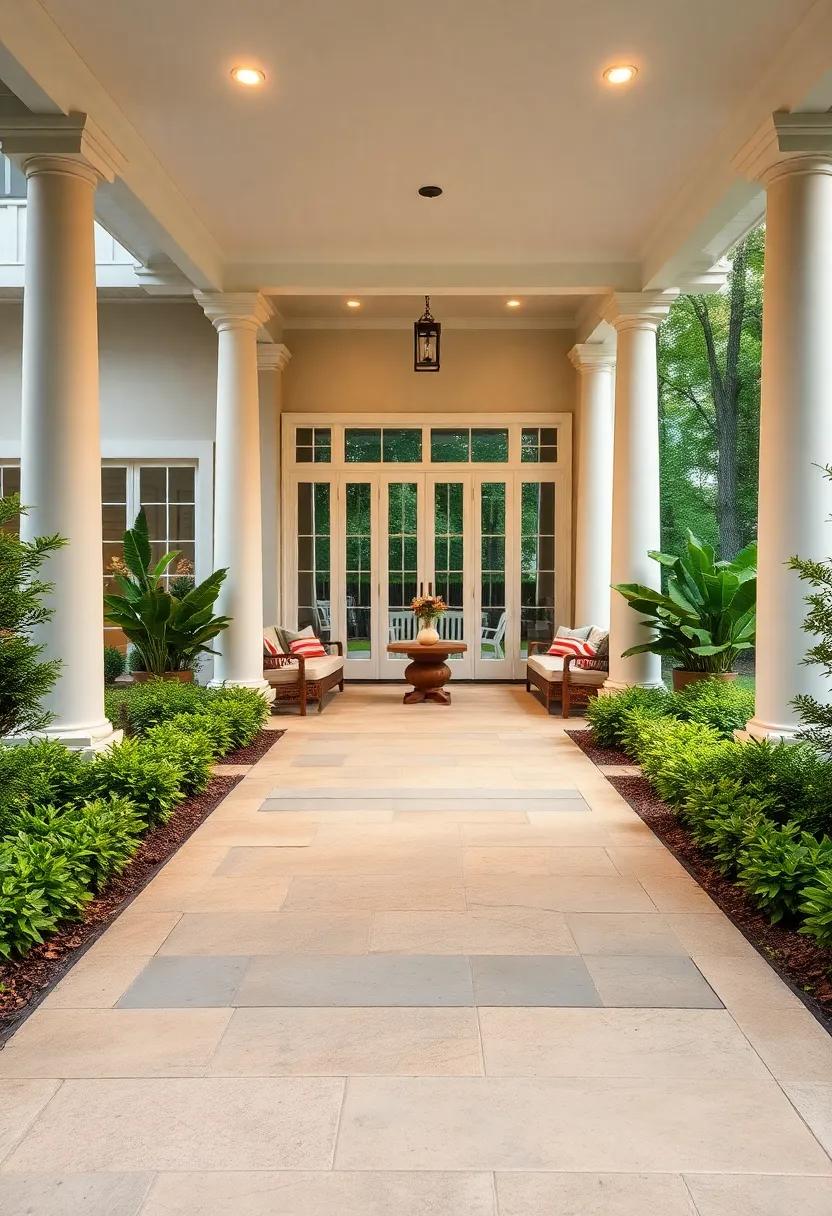 Ensure all pathways and driveway edges are​ mirrored and aligned to sharpen the​ structured, balanced aesthetic