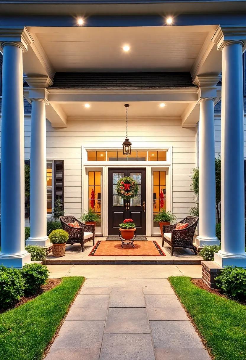 Hang matching wreaths or decorative elements on porch columns ⁤to⁣ reinforce symmetry and seasonal celebration