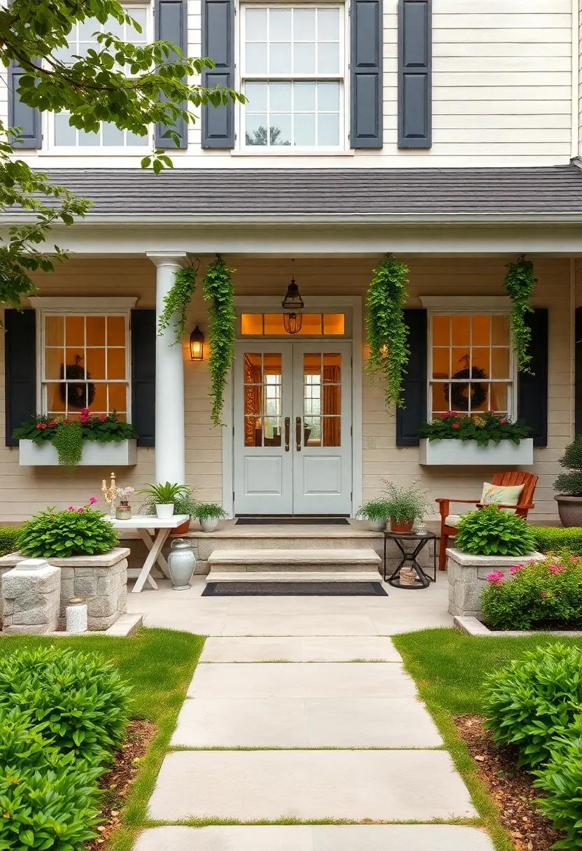 Use matching window​ boxes filled with trailing​ plants under symmetrically placed⁢ windows for charm​ and‌ consistency