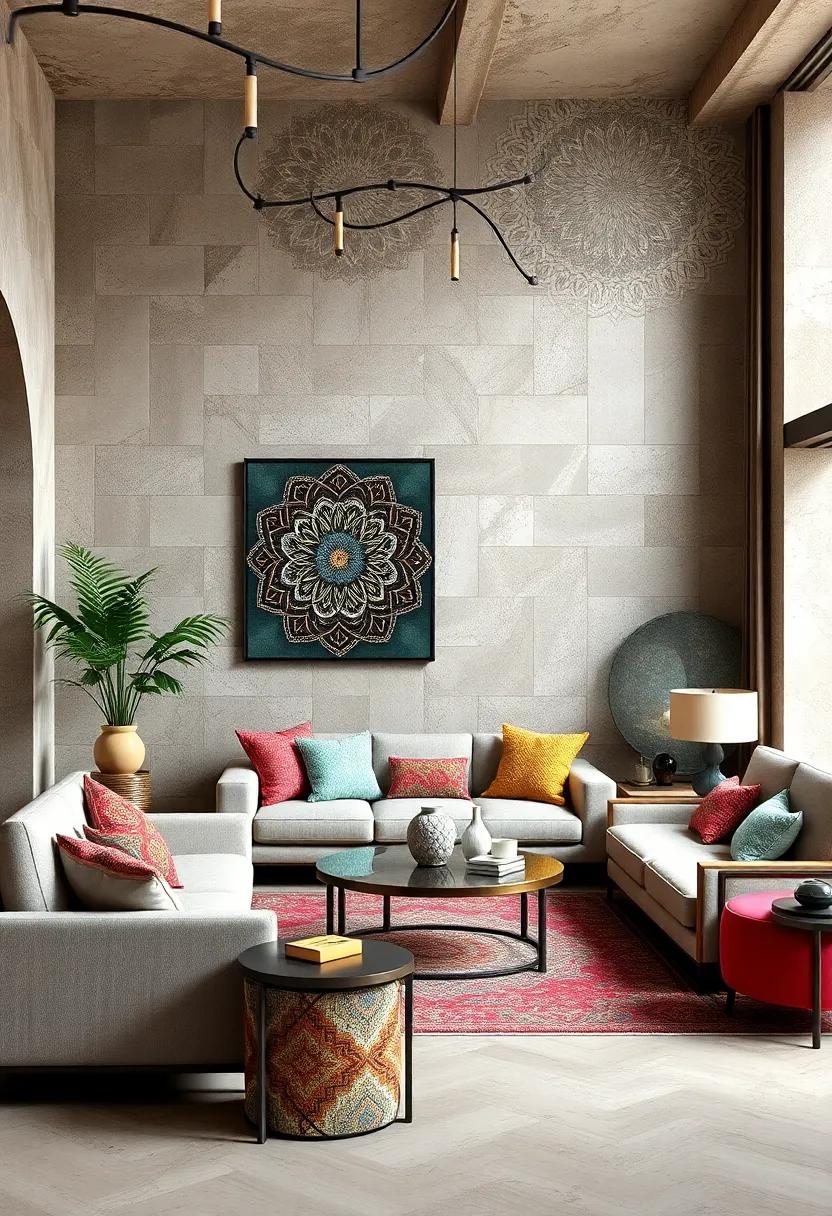 Intricate Mandala⁤ Forms Merging with Modern Cubist ⁢Elements