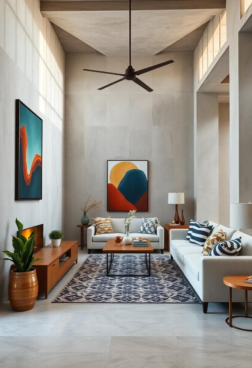 Soft Ombre Gradients Interrupted‌ by Bold Striped Forms