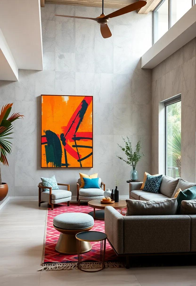 Dynamic Graffiti Strokes Integrated into Traditional Ikat‍ Weaves