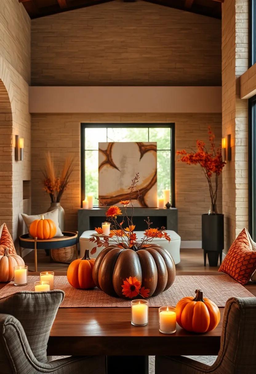 Pumpkin Lantern Centerpieces: craft ⁢centerpieces from carved pumpkin​ lanterns illuminated with flickering LED candles for ​safe, seasonal warmth