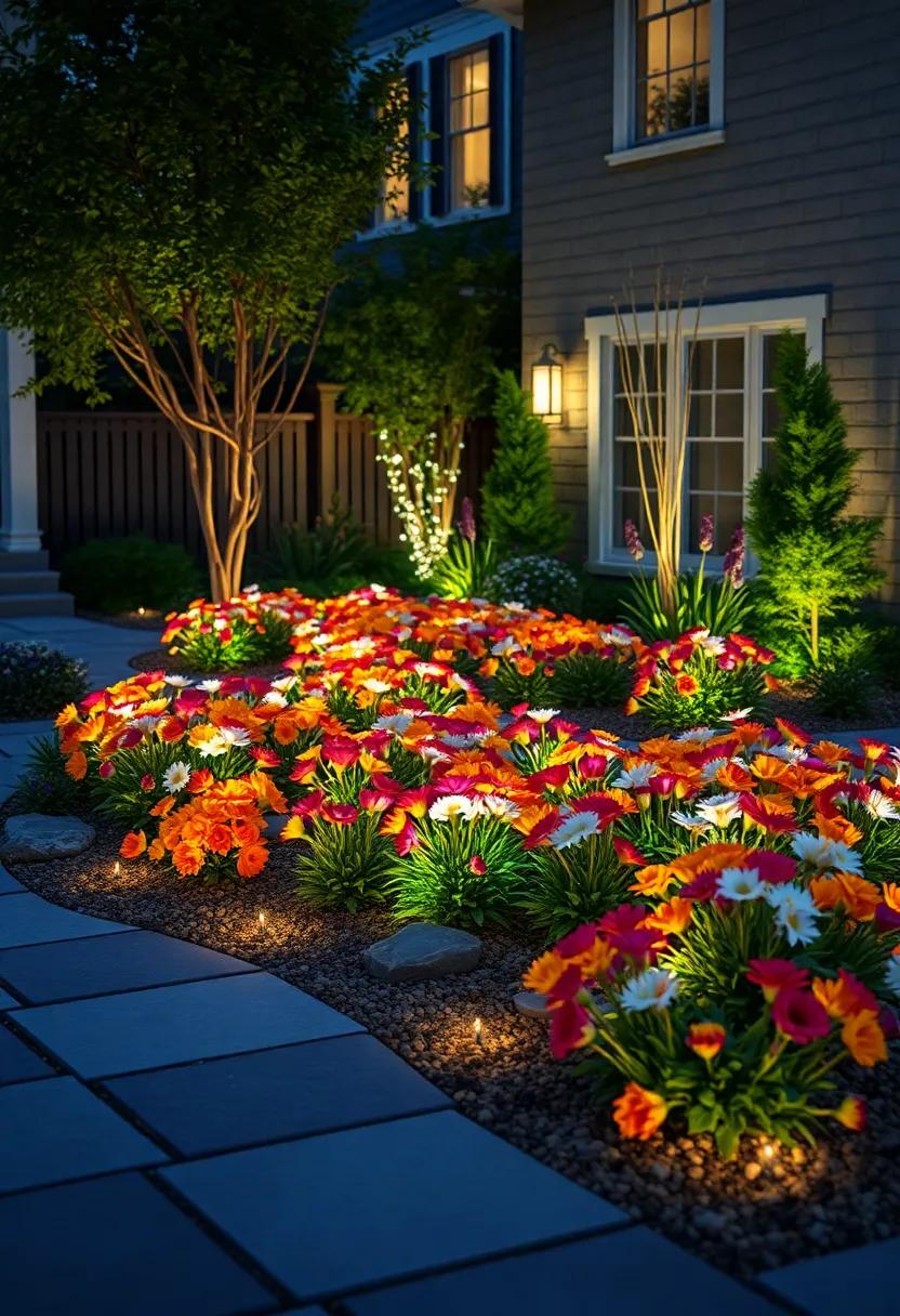 Starlit Sunflower Haven: Bright ‍sunflowers ‍enhanced⁢ with ⁢fiber optic lights, bringing a cheerful glow to​ your⁣ outdoor space