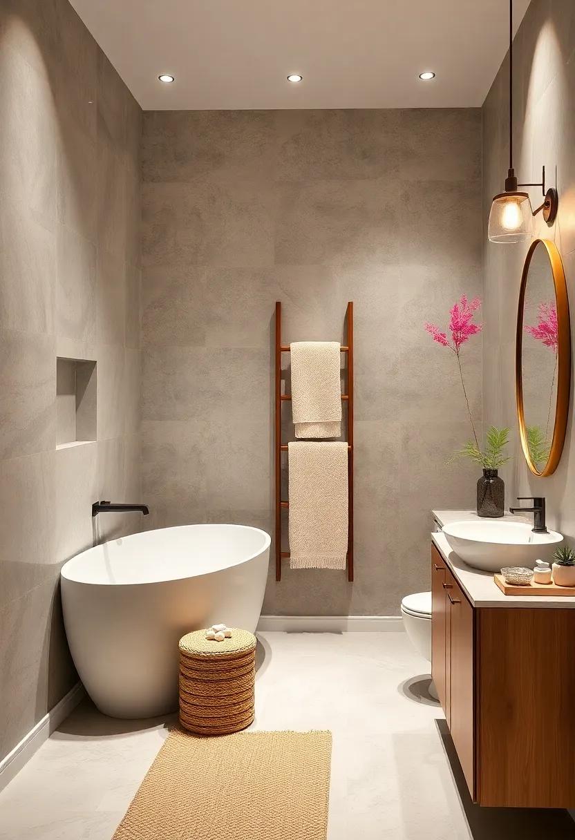 Hang a‌ chic towel ladder or ⁣rack to combine functionality⁢ with style