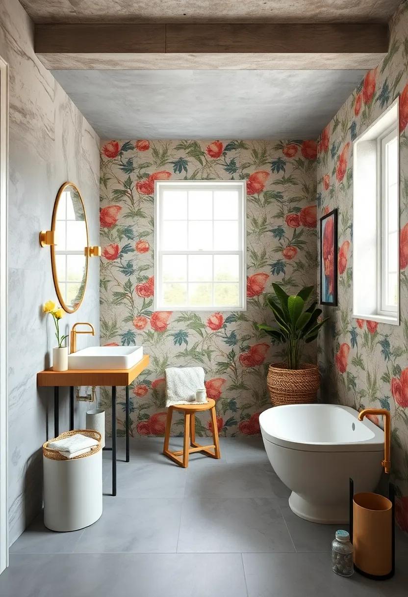 Introduce ⁣a vibrant, patterned wallpaper to‍ add personality‌ and visual interest