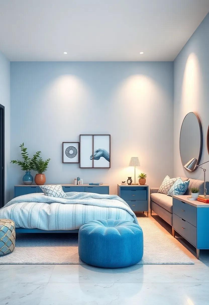 Light Blue ‍and Metallic Details: Add touches of silver ‌or brushed‍ nickel in lighting fixtures and hardware ⁣to enhance the light blue's breezy feel