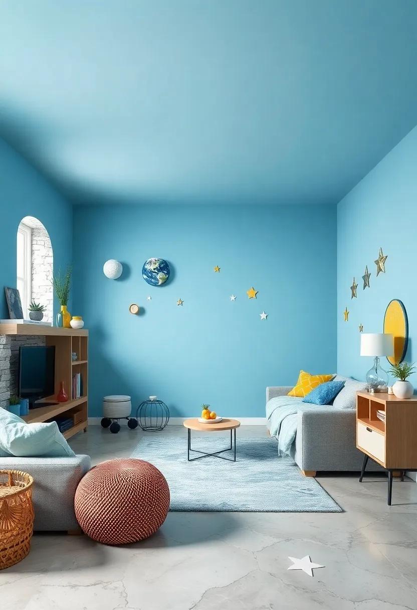 Space ⁣and Galaxy⁤ Theme ⁣with Light Blue Base: Use light blue as the background for stars, planets, and rocket decals to inspire wonder and⁣ creativity