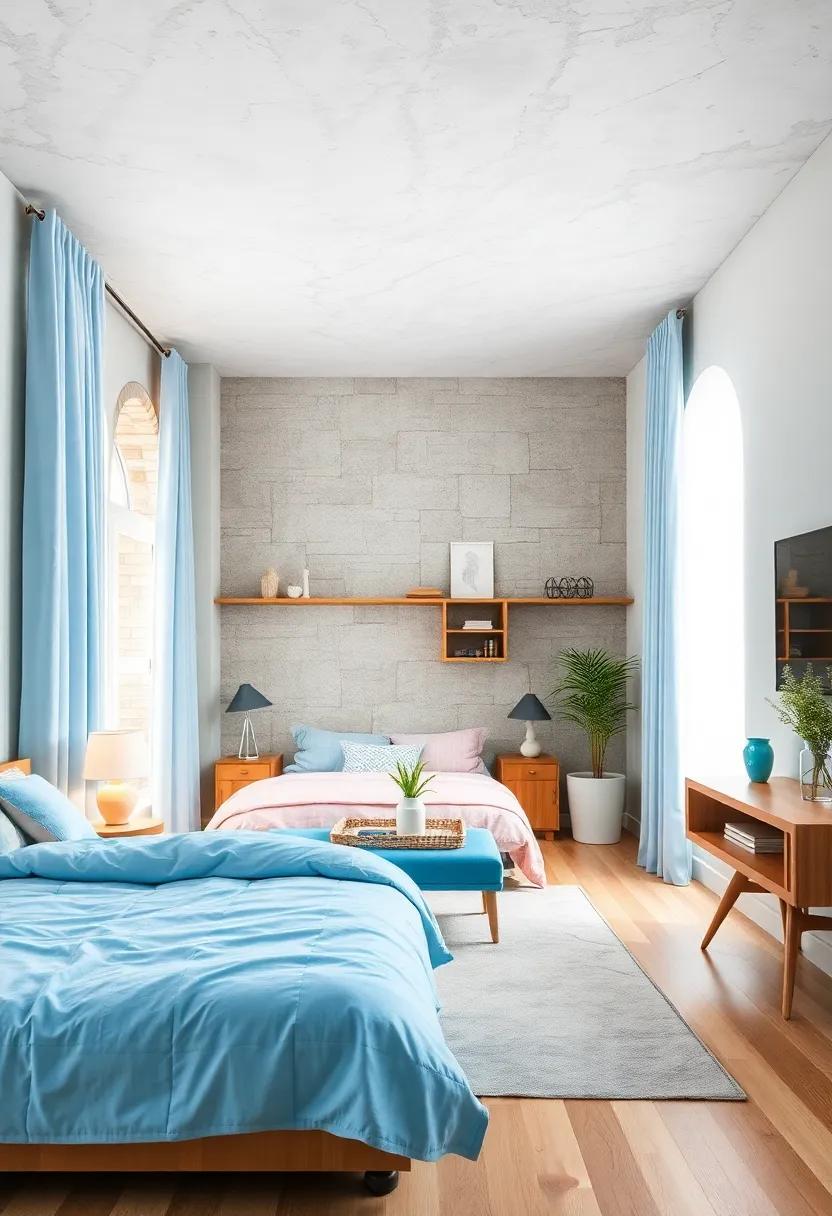 Light Blue and pastel Color Mix: Combine‍ light blue with other ‌pastel ⁣hues like soft pink or ‍mint‍ to create a soothing, ‌trendy,⁣ and cheerful environment