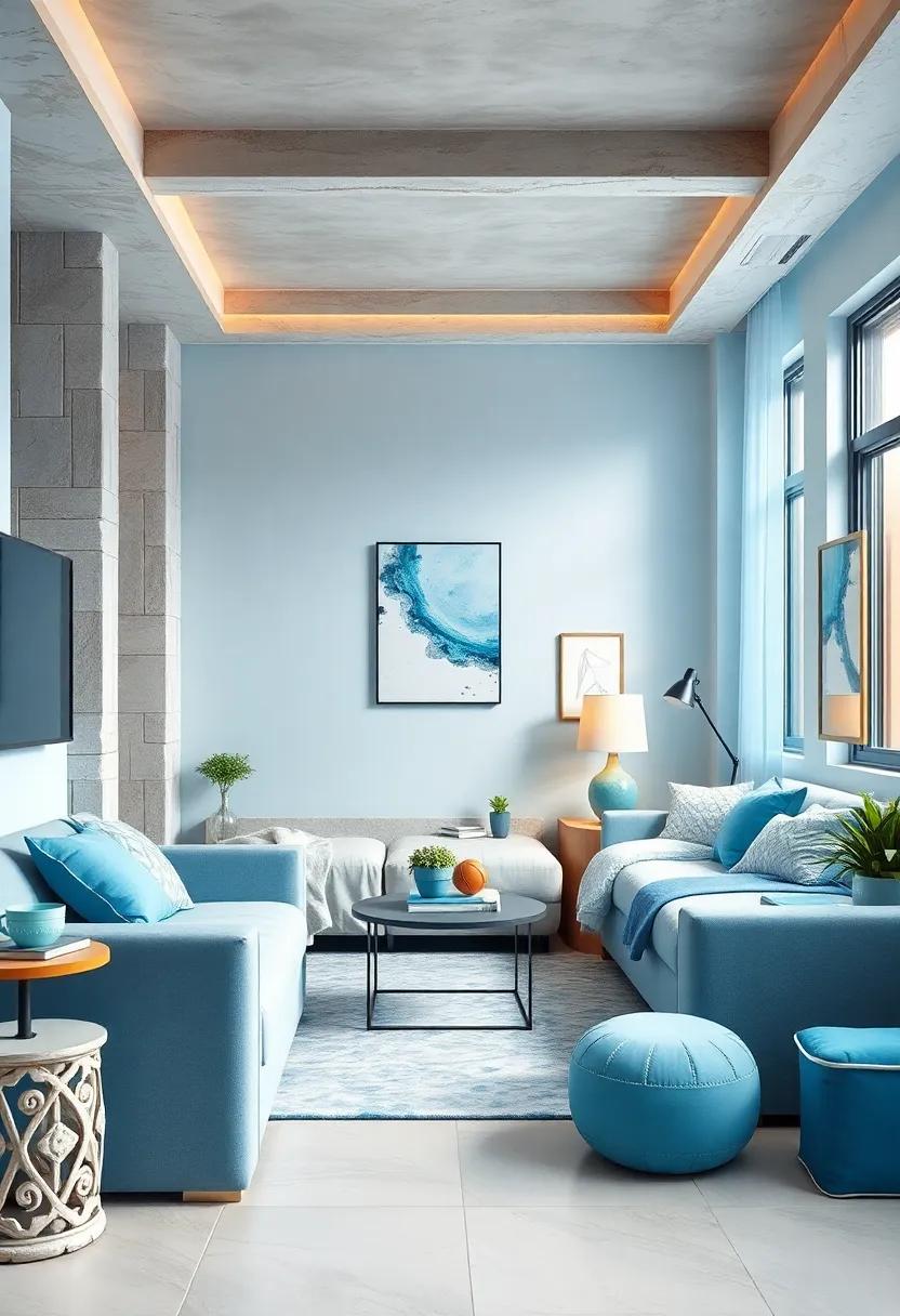 Sporty Light Blue Accents: Integrate sports-themed⁤ decor and light blue elements like ​bedding⁣ and wall art to personalize active teen spaces