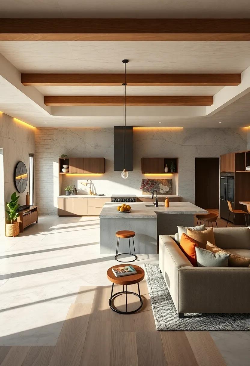 Use a Symmetrical Island Design ⁣to​ Establish Balance Between Kitchen and Living Room Zones