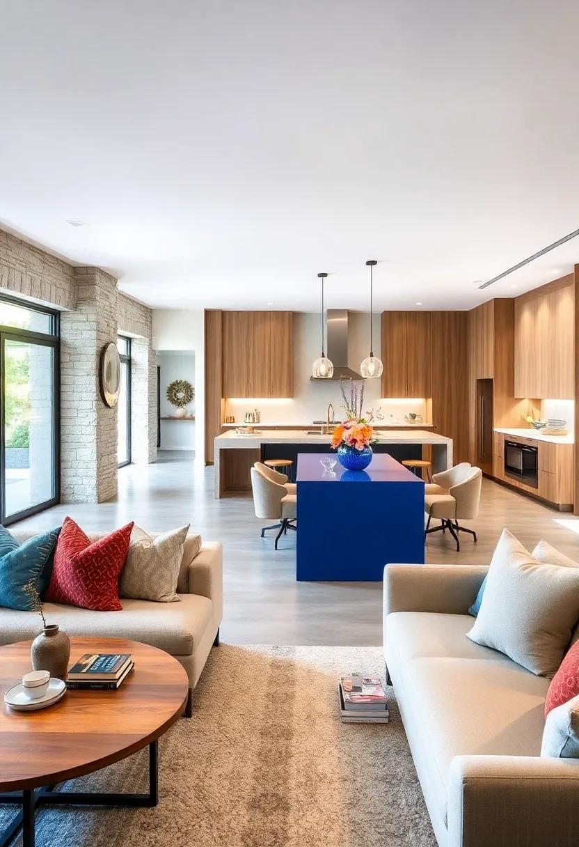 Introduce a Bold Color pop with ⁣a⁣ Vibrant Blue ‌Island​ centerpiece for an Inviting Atmosphere