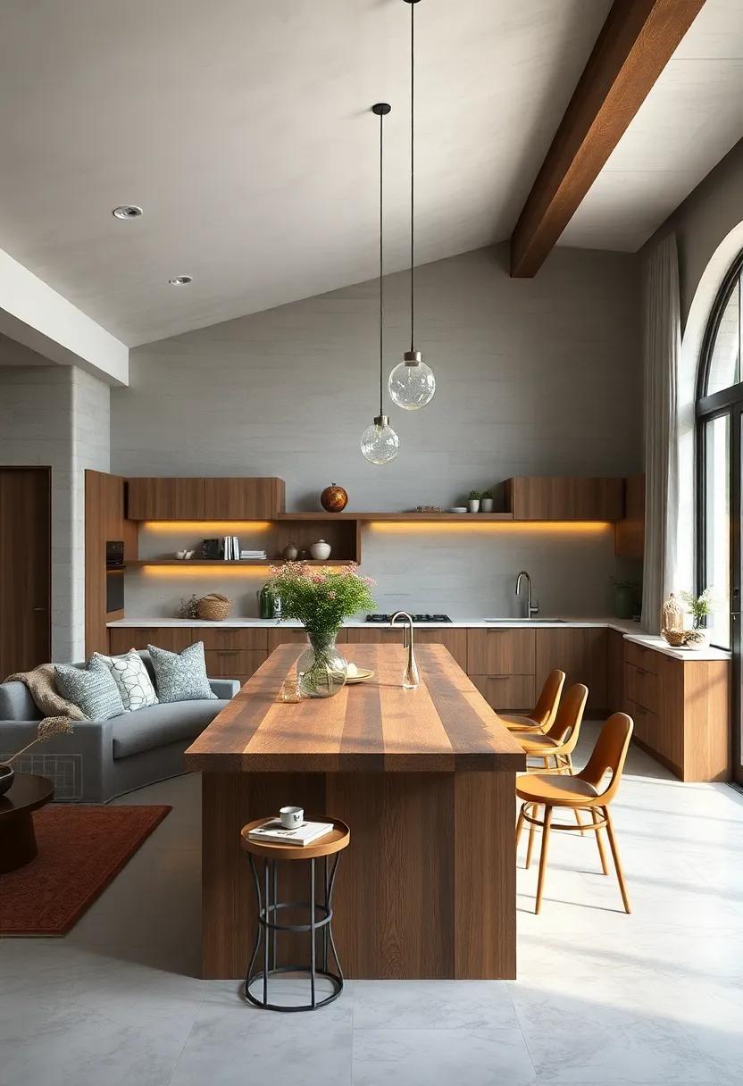 Mix Vintage and Modern Elements with a Reclaimed ​Wood Island Paired with Sleek Fixtures