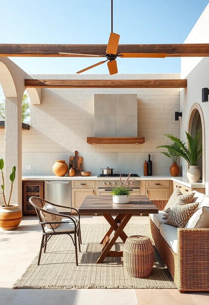Balearic Breeze ⁢Kitchen: ⁣Light fabrics, natural fibers, and ‌sandy stone bring the casual glamour of the Balearic Islands to your outdoor cooking zone