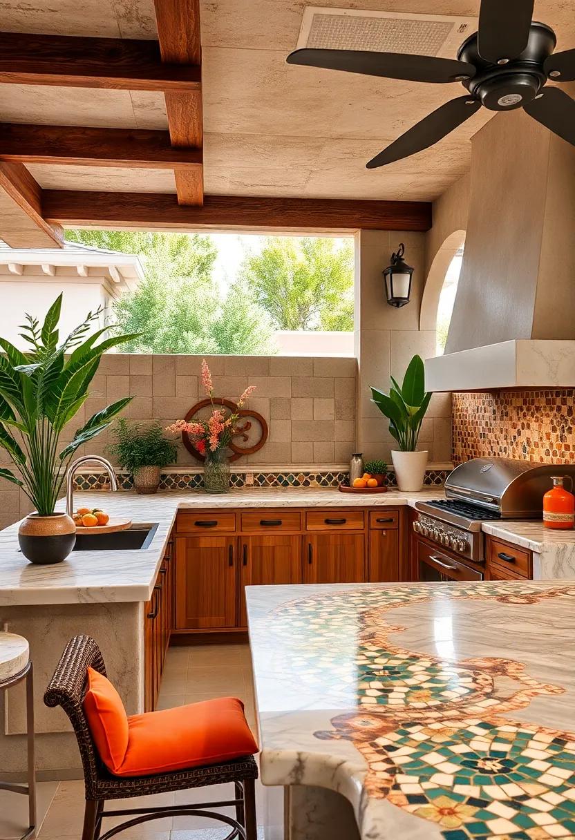 Mosaic Marvel: Intricate mosaic patterns adorn ⁣the countertops and backsplashes, showcasing⁢ artistic craftsmanship ⁤that adds vibrant color and texture