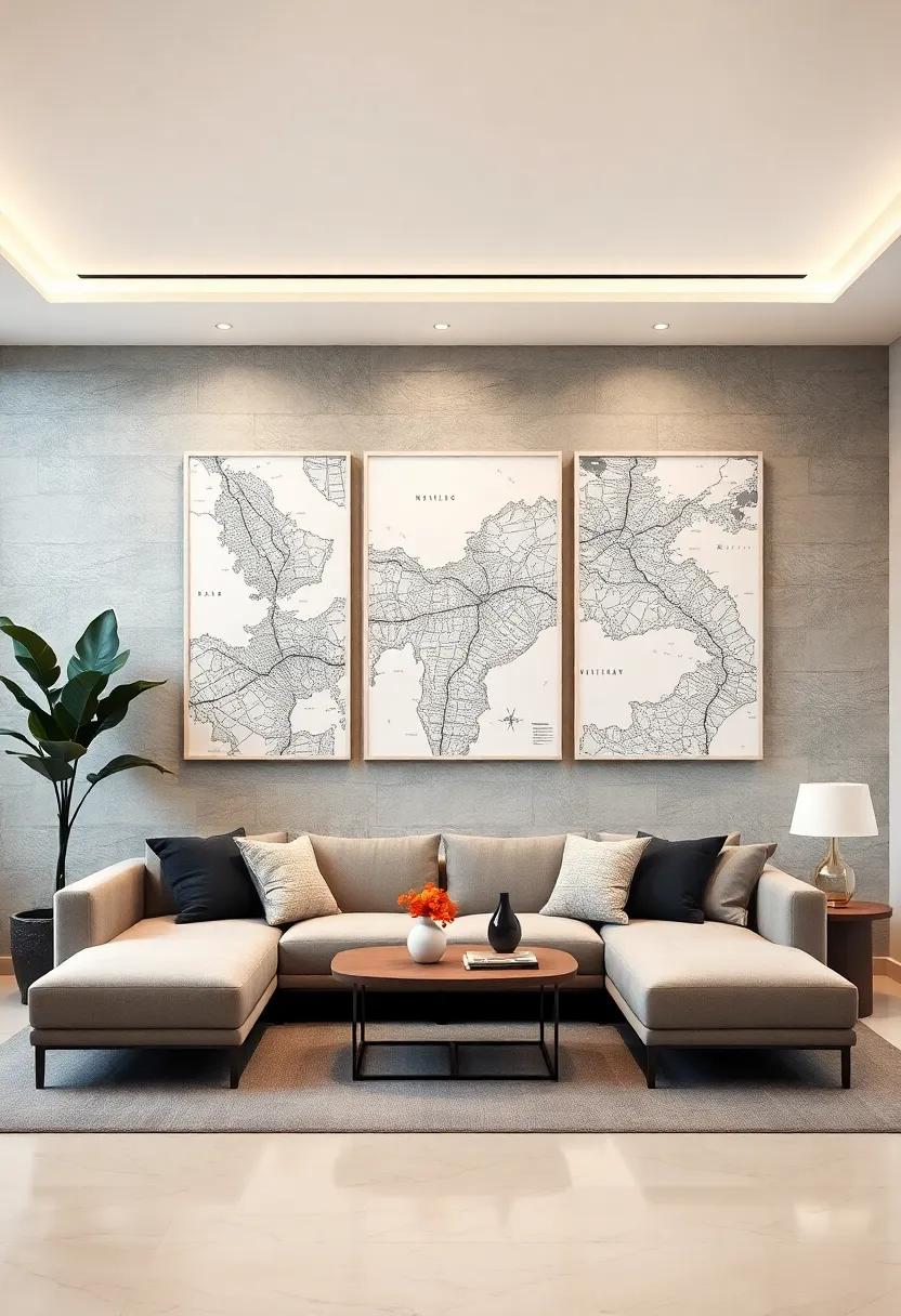 Monochrome Maps: Artistic representations of city grids or country outlines in pure black‌ and white ⁤tones